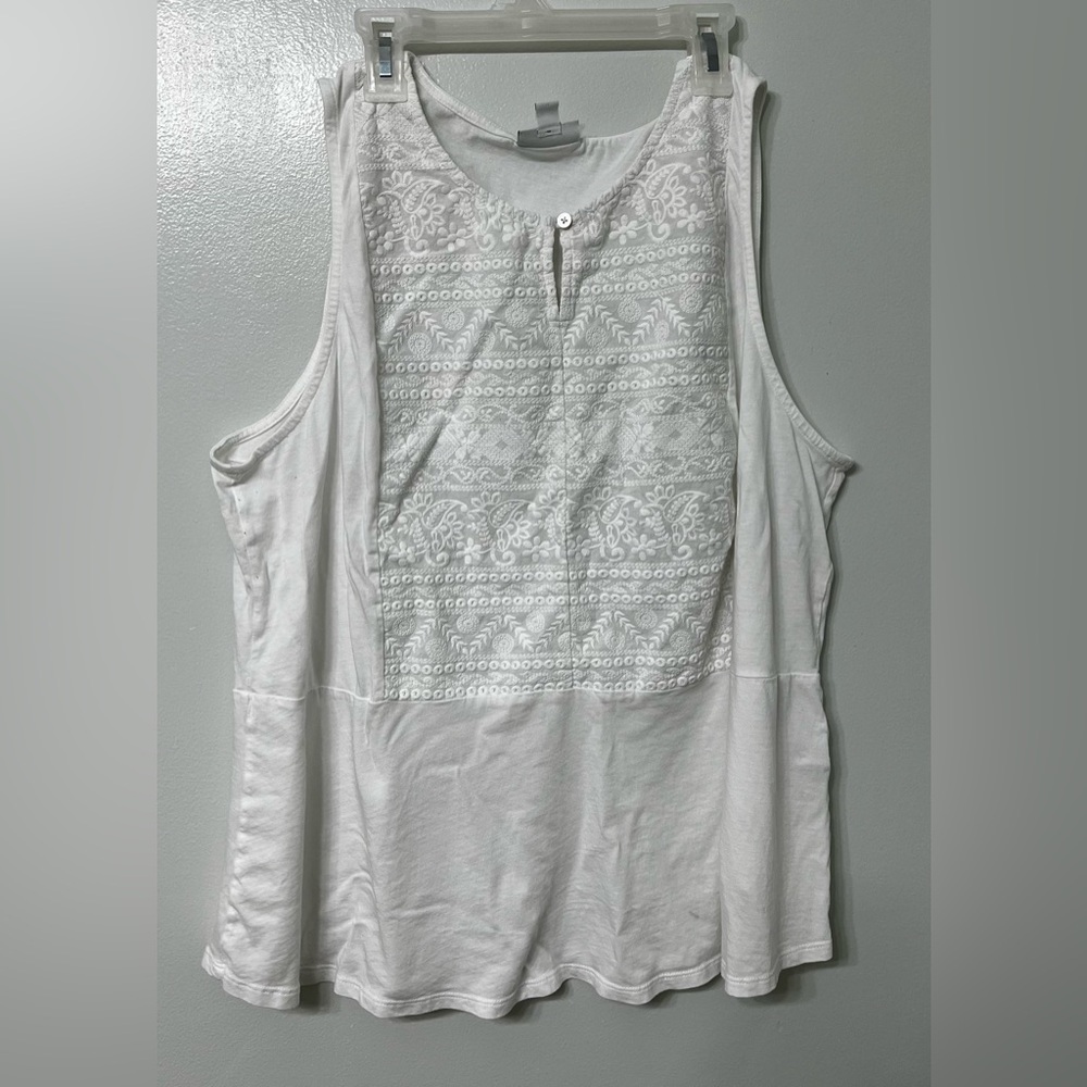 Jill White Sleeveless Textured Top – Women’s XL - Picture 7 of 7